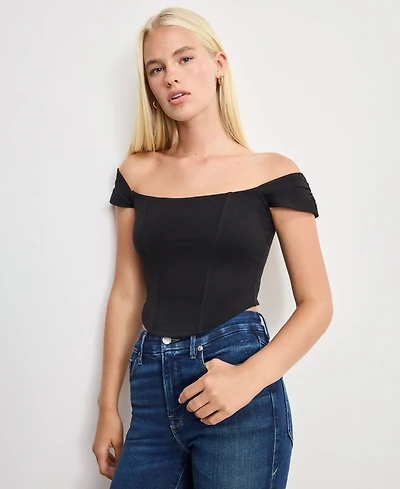 Good American Women's Dolly Joleans Cropped Corset Top