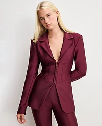 Good American Women's Dolly Joleans Shine Corset Blazer, Regular & Plus