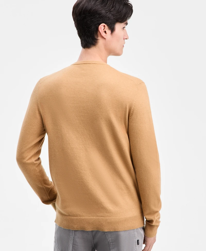 Alfani Men's Solid V-Neck Cotton Sweater, Created for Macy's