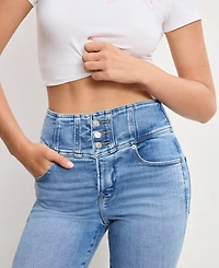 Good American Women's Dolly Joleans Corset Flare Jeans