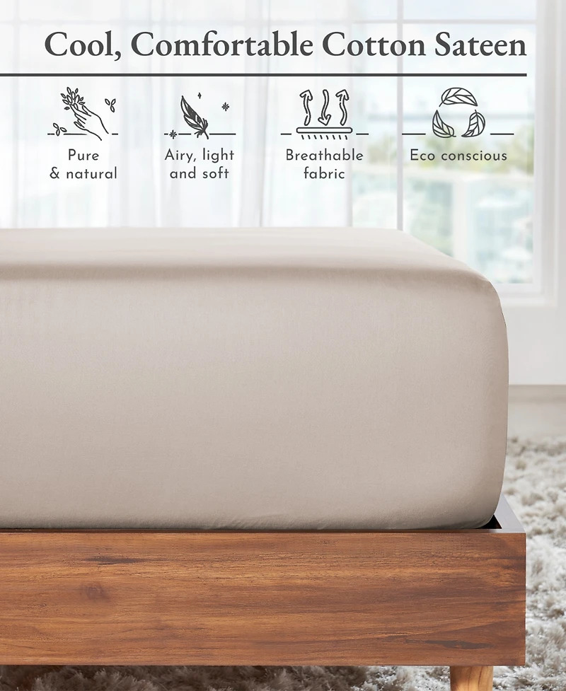 Deep Pocket Full Fitted Sheet Only - Soft 100% Cotton Sateen