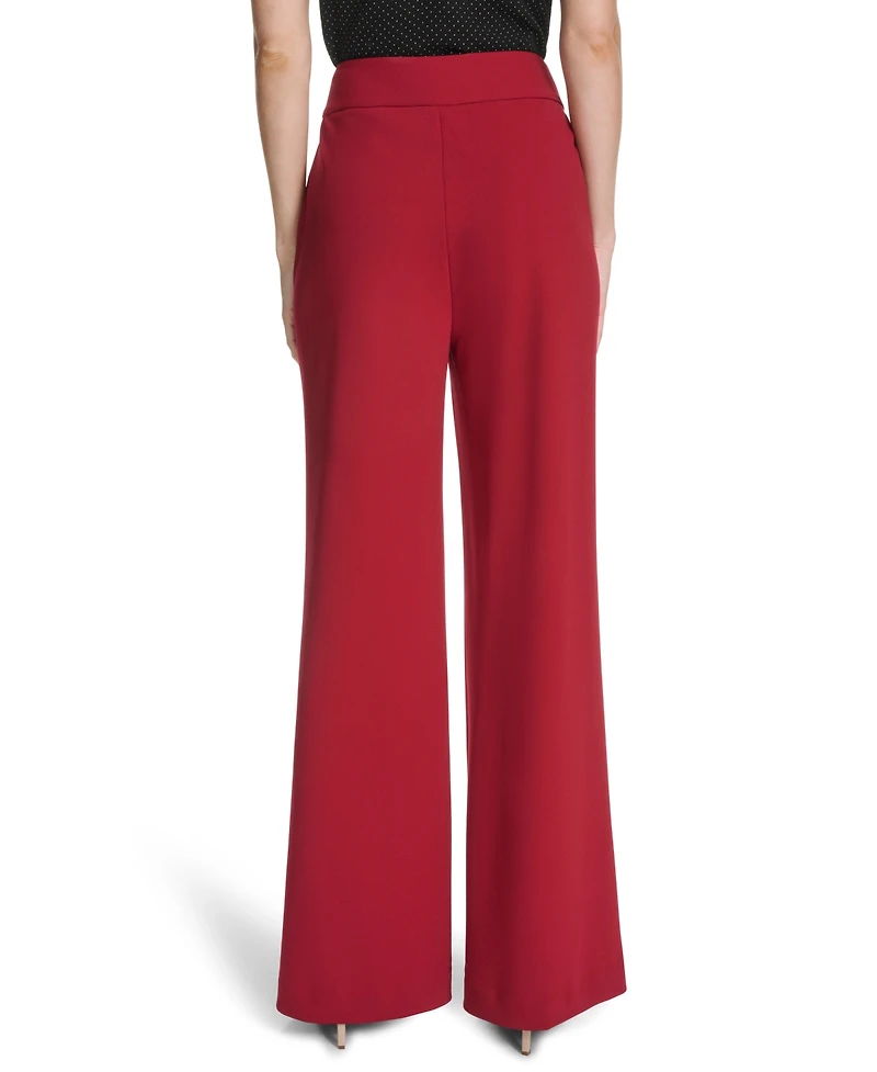 Calvin Klein Women's Mid-Rise Wide-Leg Pants