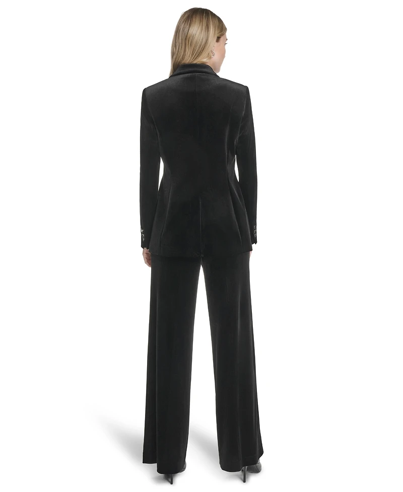 Calvin Klein Women's Long Sleeve One-Button Velvet Jacket