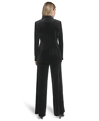 Calvin Klein Women's Long Sleeve One-Button Velvet Jacket