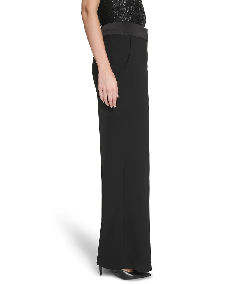 Calvin Klein Women's Whitney Mid-Rise Wide-Leg Pants
