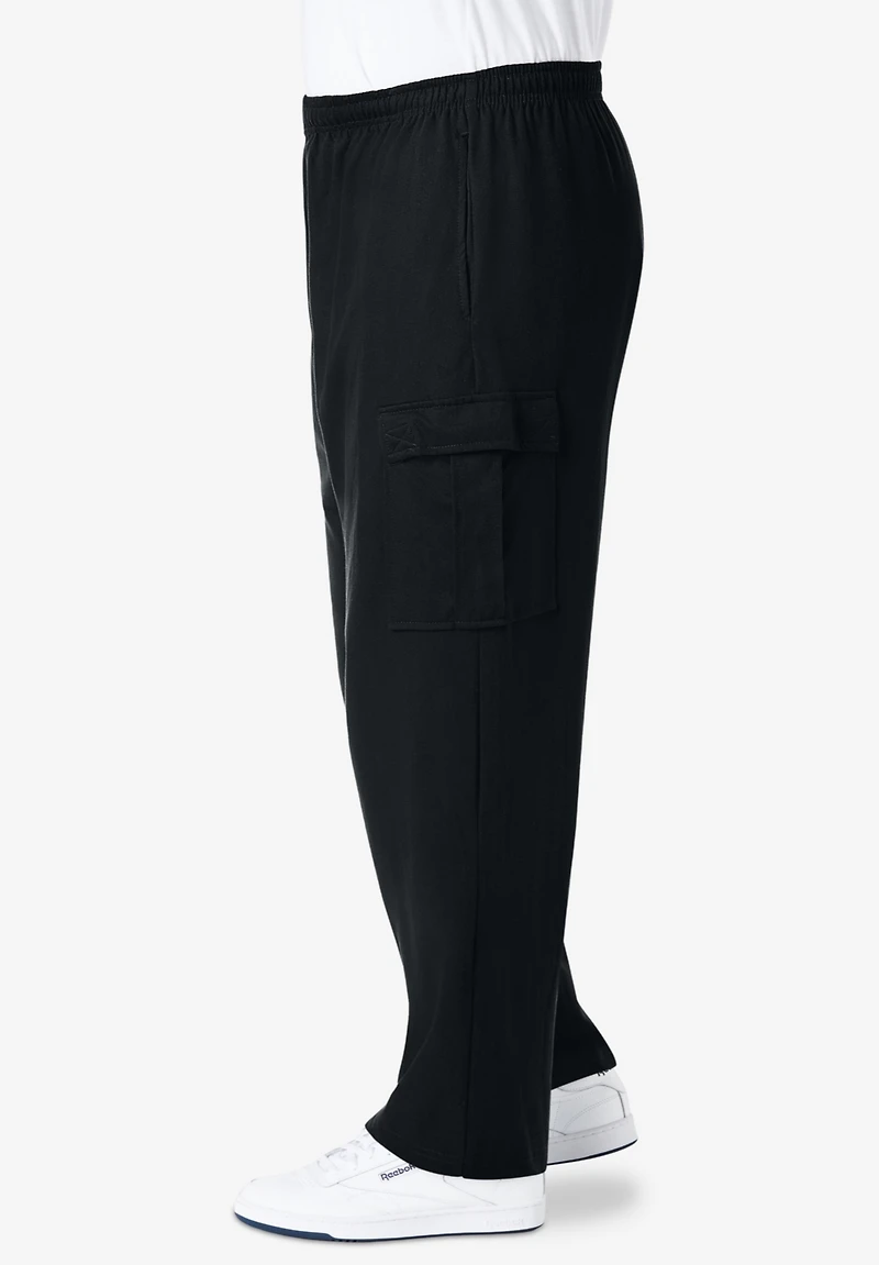 KingSize Big & Tall Lightweight Jersey Cargo Sweatpants