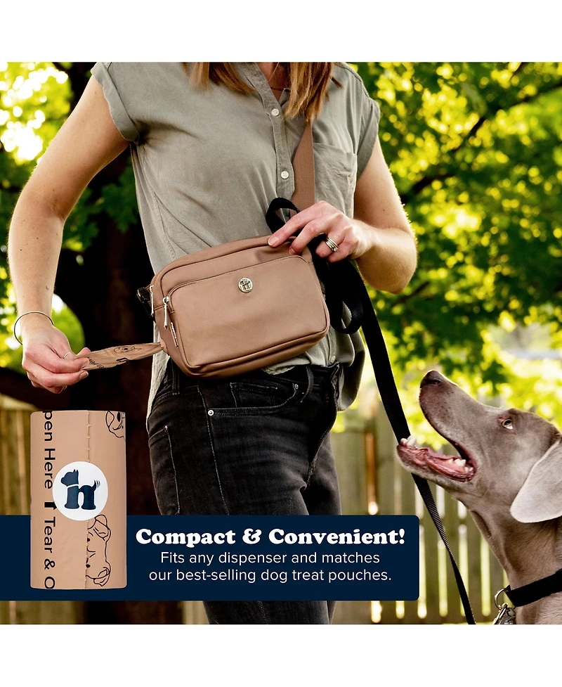 Puppington Compostable Dog Poop Bags, 180 Bags, Latte Beige