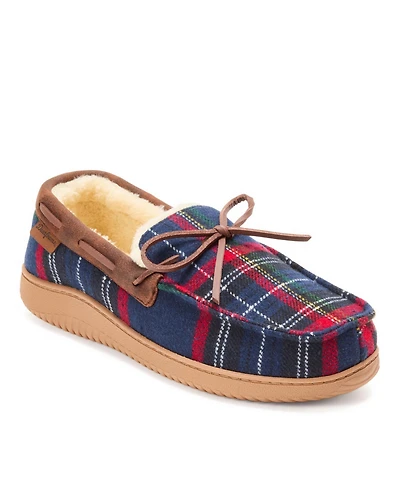 Dearfoams Men's Pierce Microsuede Moccasin House Shoe Slipper