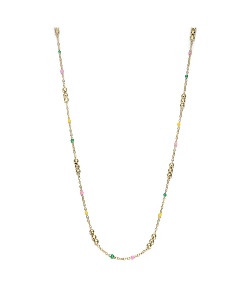GiGiGirl 14K Gold Plated with Multi Color Beads Necklace