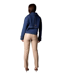 Blue Revival Women's Cropped Denim Double-Breasted Trench Jacket