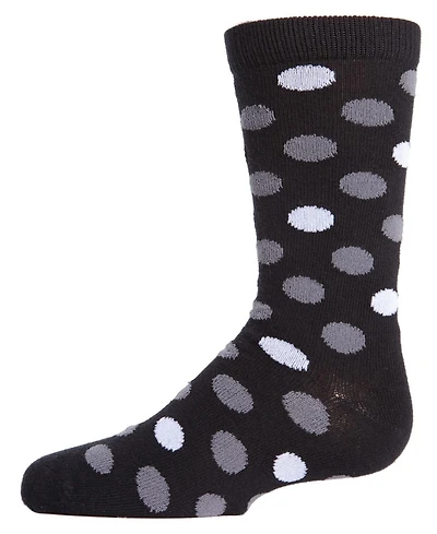 Memoi Boys Spots and Dots Ribbed Cotton Crew Socks