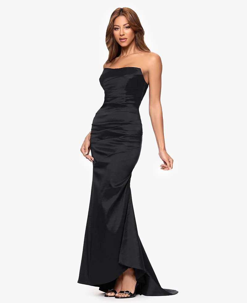 Xscape Women's Ruched Long Strapless Dress