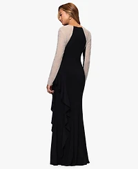 Xscape Women's Square Neck Long Dress