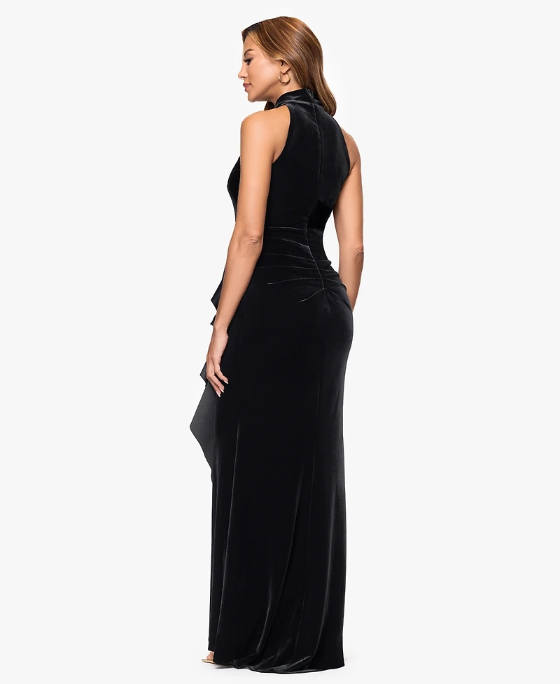 Xscape Women's Halter Neck Side Ruched Dress