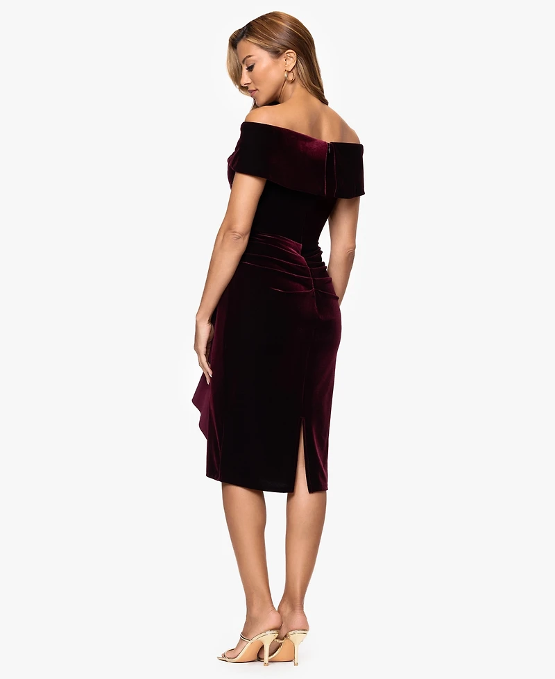 Xscape Women's Off Shoulder Neck Dress