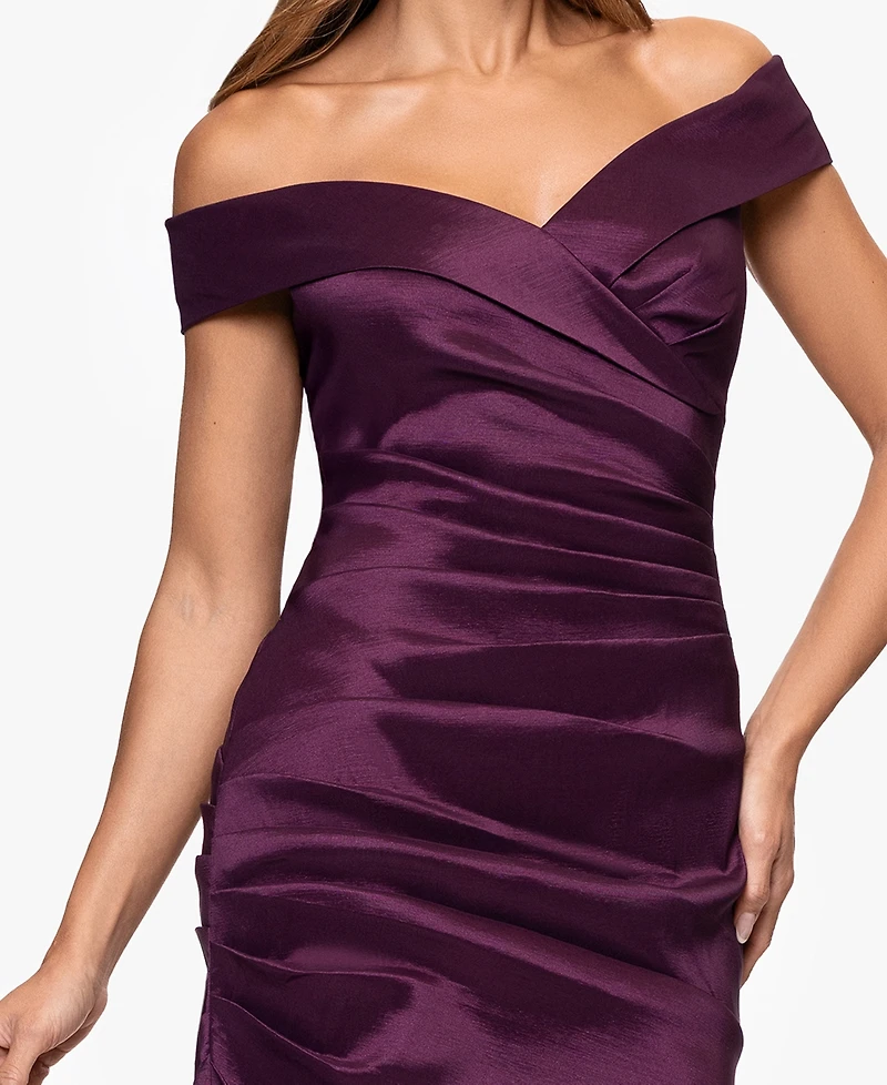 Xscape Women's Off The Shoulder Neck Long Dress
