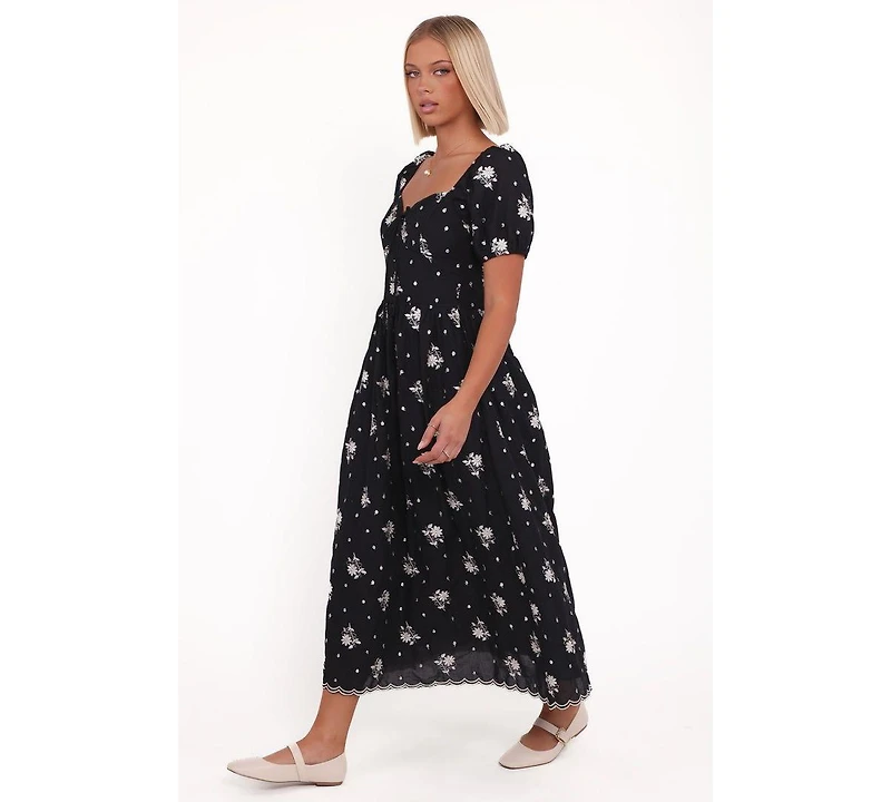Petal and Pup Women's Rosemarie Midi Dress - Black Floral