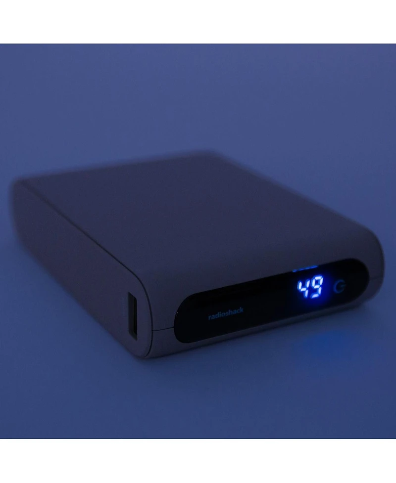 RadioShack Portable Battery Powerbank Charger 20,000 mAh 74 Wh Usb A and Usb C 20W With Led Display White 2309274