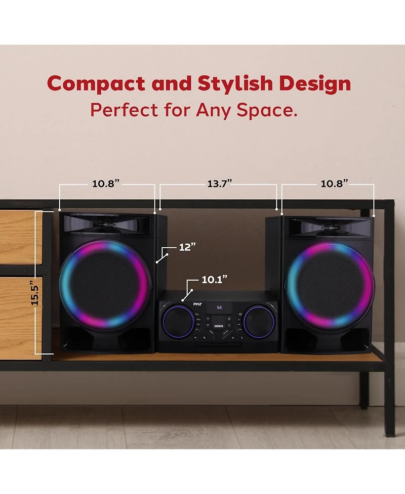 Pyle 3-Piece Mini Hi-Fi Bluetooth Stereo System