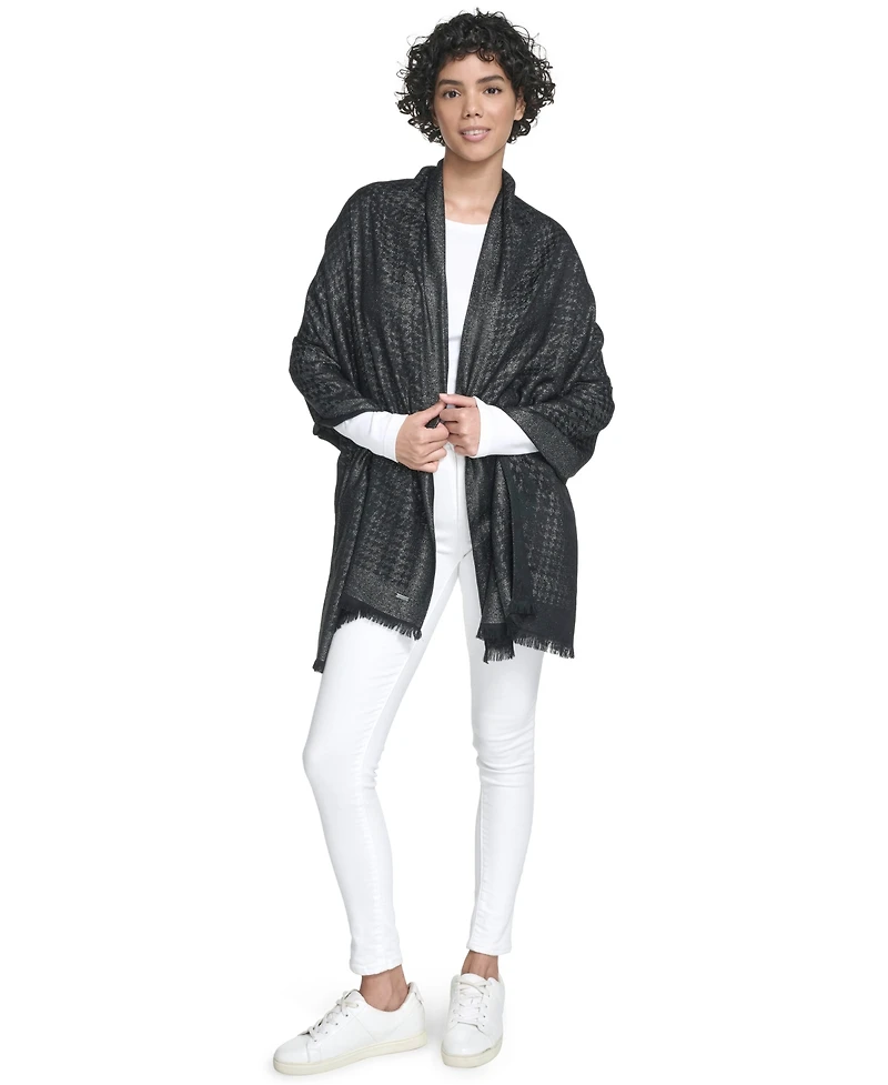 Calvin Klein Women's Tweed Pattern Lurex Wrap