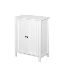 Casainc Bathroom Floor Storage Cabinet with Double Door and Adjustable Shelf