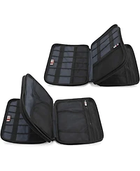 Bubm Dark Blue Electronics Organizer Bag - Medium Double Layer Travel Case for Cables, Usb Drives, Chargers, iPad Mini Accessories
