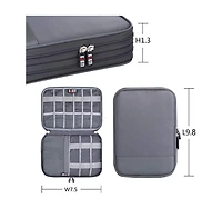 Bubm Double Layer Electronics Organizer Bag - Travel Cable Storage Case for Usb Drives, Sd Cards, Charging Cords & Mini Tablets