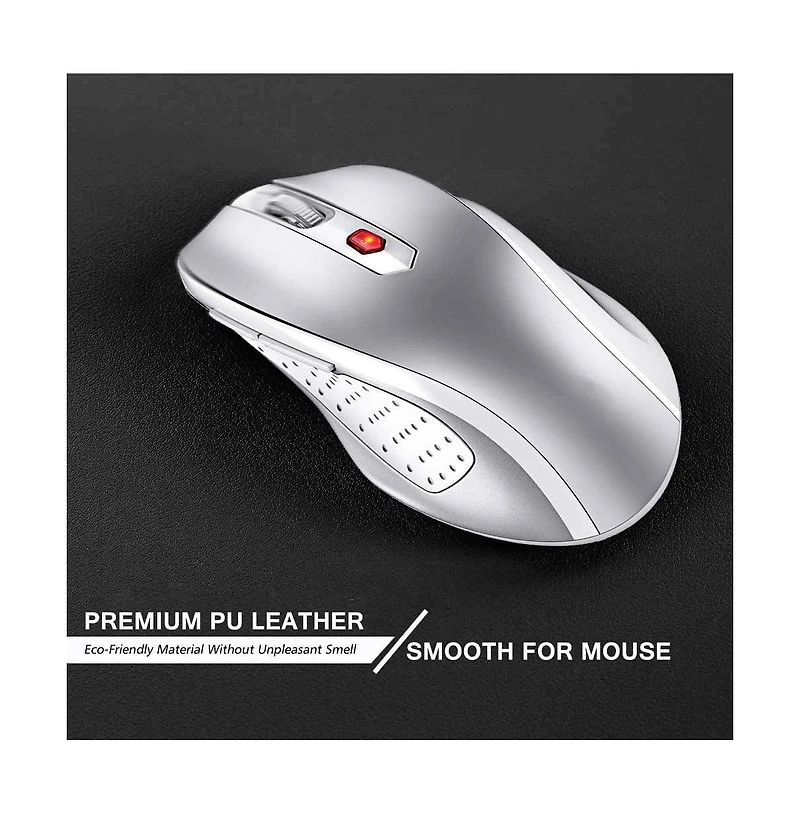 Bubm Pure Black Pu Leather Desk Mat