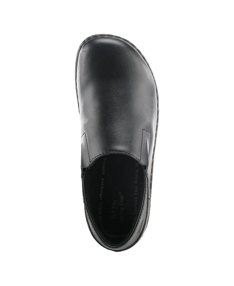 Azura Spring Step Professional Manila Leather Slip-On Work Loafer with Removable Insole and Skid-Resistant Sole