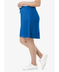 Woman Within Plus Sport Knit Skort