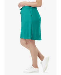 Woman Within Plus Sport Knit Skort