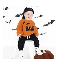 Sweet Wink Little and Big Boys Boo Drip Halloween Knit Sweater