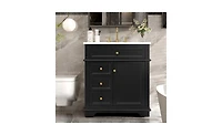 Slickblue Bathroom Vanity with Sink Soft Closing Door Tip-Out Drawer and Three Drawers
