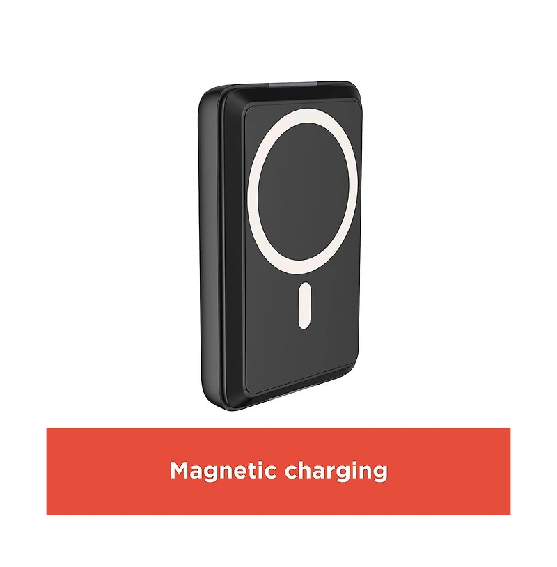 Radioshack Magnetic Portable Battery Powerbank Charger 10,000mAh 38.5Wh MagSafe Compatible 3A With Indicator Lights Usb A and Usb C 2309279