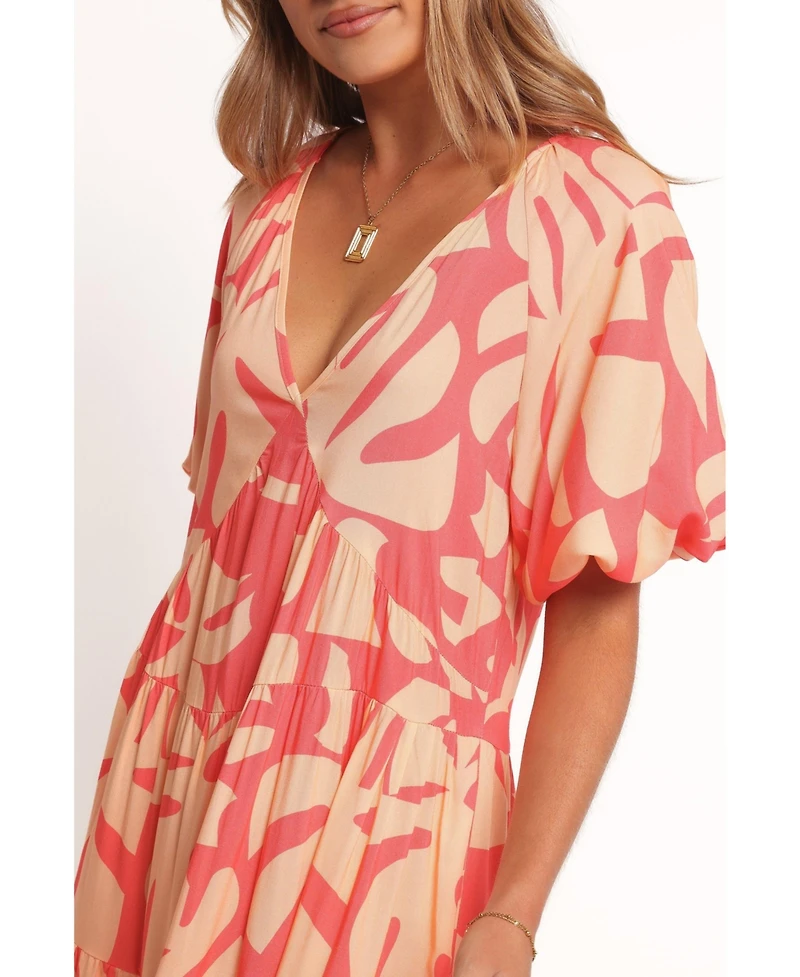 Petal and Pup Women's Corinna Mini Dress - Coral Print