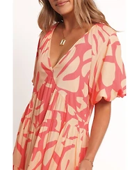 Petal and Pup Women's Corinna Mini Dress - Coral Print