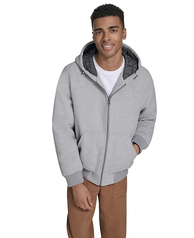 Levi's Men's Wool-Blend Hooded Bomber Jacket