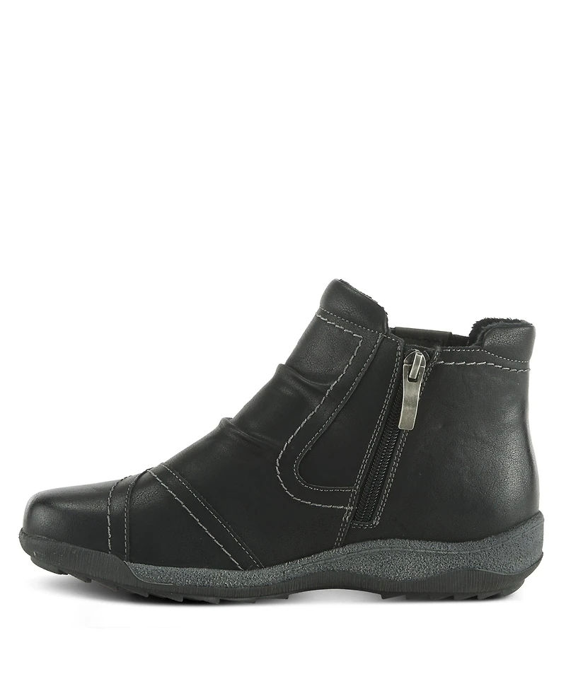 Spring Step Atella Low Profile Bootie with Elastic Gore, Inside Zipper, and Cushioned Insole
