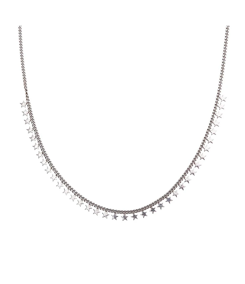 Spero London Multiple Star Sterling Silver Station Necklace