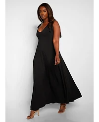 Rebdolls Women's Maxi Skater Dress W. Pockets - Black