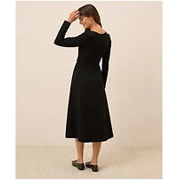 Pact Women's Organic Cotton Fit & Flare Faux Wrap Dress
