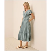 Pact Women's Organic Cotton Relaxed Slub Henley Market Dress