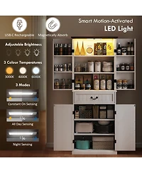 Slickblue Modern Wooden Kitchen Storage Cabinet with Adjustable Shelves for Pantry and Dining Room