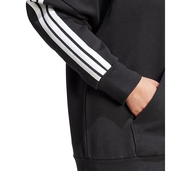 adidas Plus Essentials 3-Stripes Full-Zip Fleece Hoodie