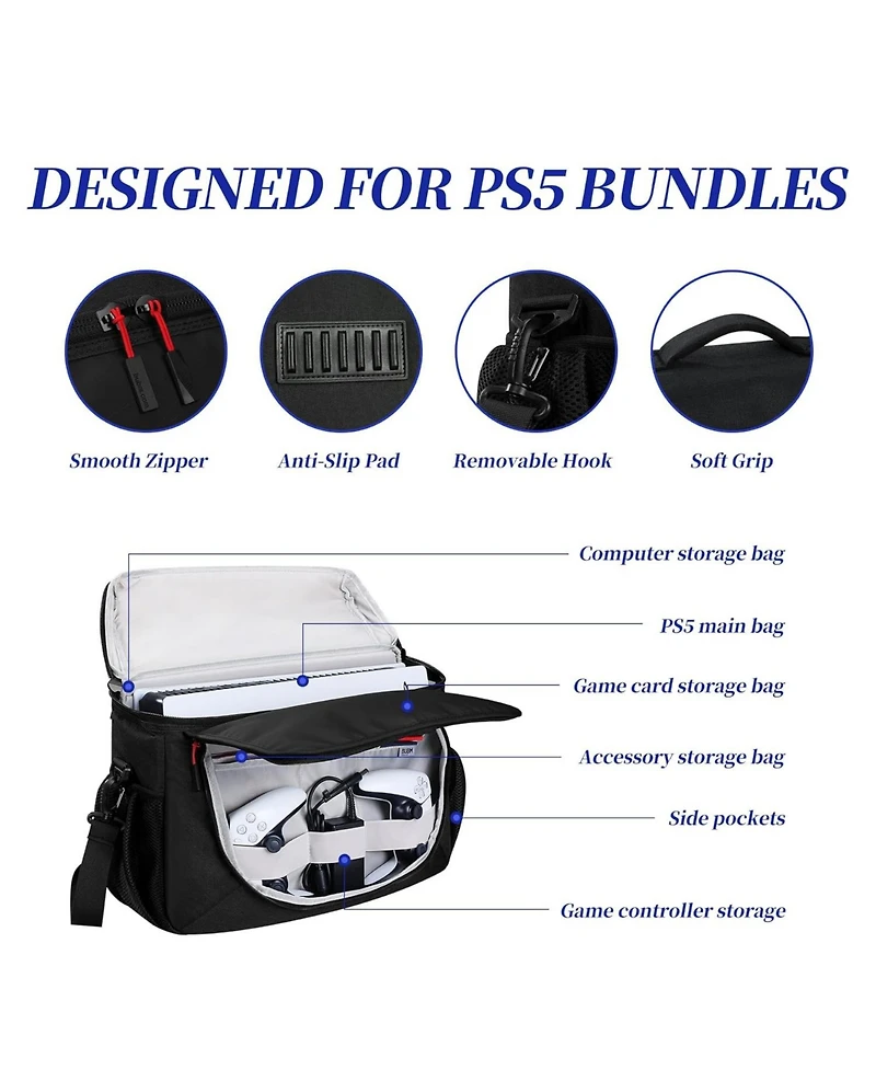 Bubm Waterproof PS5 Travel Case with Laptop Compartment