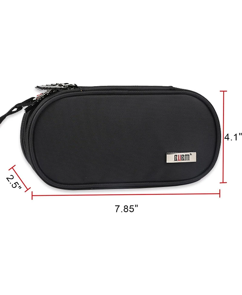 Bubm Black Travel Case for Ps Vita & Psp - Double Compartment Protective Organizer Bag for Psv, Handheld Consoles & Accessories