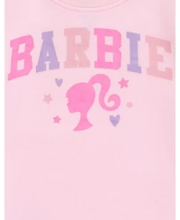 Barbie Toddler Girls Fleece Pullover Sweatshirt with Faux Fur Sleeves