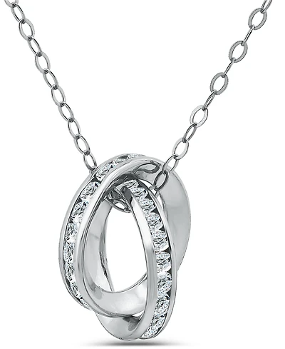 Giani Bernini Cubic Zirconia Interlocking Rolling Circles Necklace (2-1/2 ct. t.w.) 18K Gold Over Sterling Silver, Macy's Exclusive
