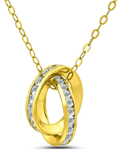 Giani Bernini Cubic Zirconia Interlocking Rolling Circles Necklace (2-1/2 ct. t.w.) in 18K Gold Over Sterling Silver, Macy's Exclusive