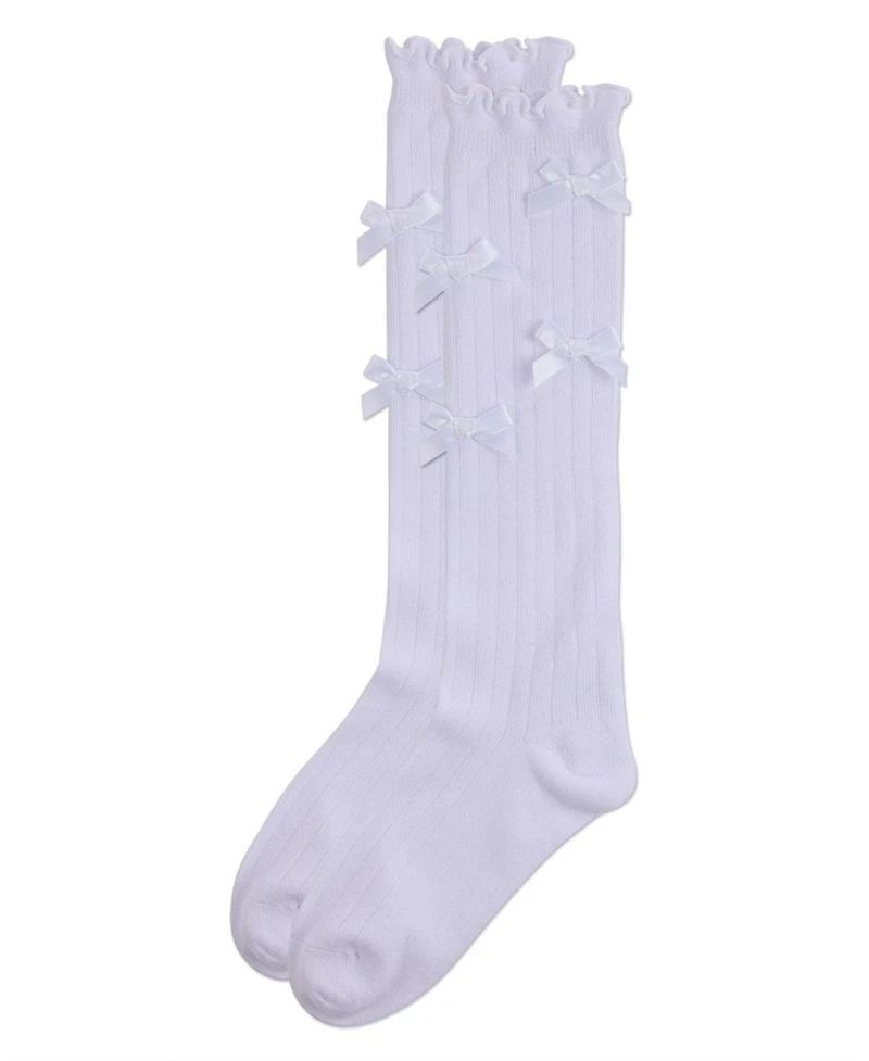 Memoi Little Girls All Over Bow Knee High Socks